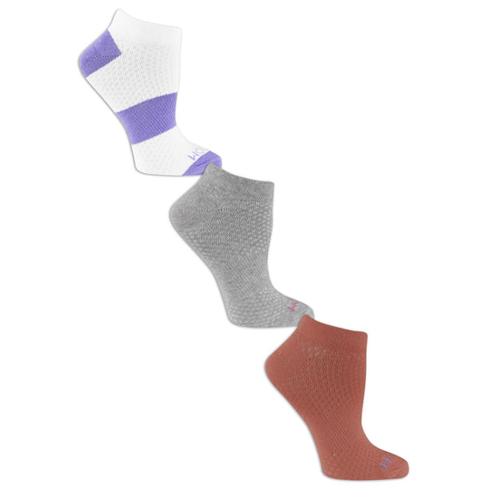 Fruit of the Loom Womens 3 Pair No Show Breathable Socks
