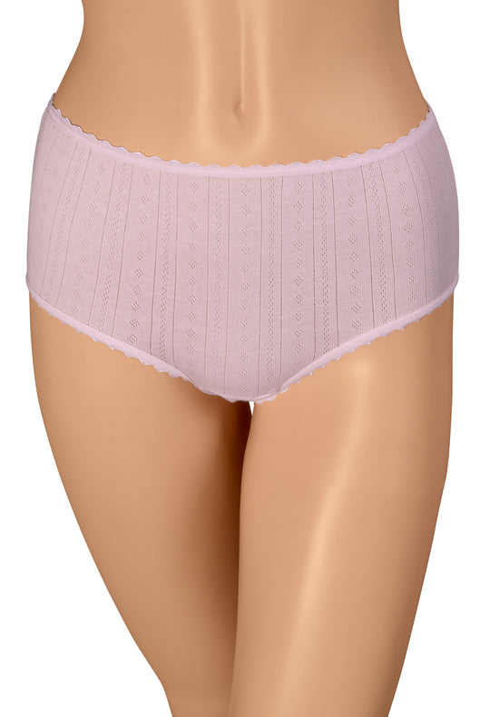 Gemsli Ultra Comfort Cotton Pointelle Hipsters, Solid Color, 3 Pair Pack