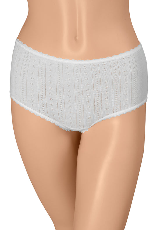 Gemsli Ultra Comfort Cotton Pointelle Hipsters, Solid Color, 3 Pair Pack