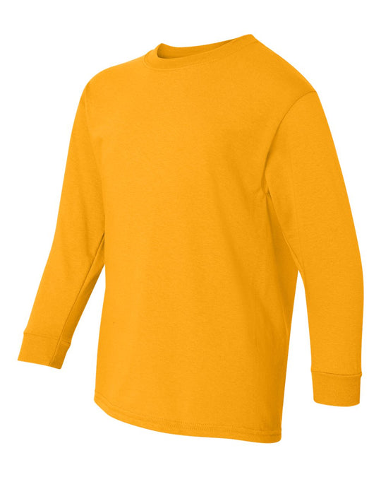 Gildan Youth Heavy Cotton Long Sleeve T-Shirt, M, White