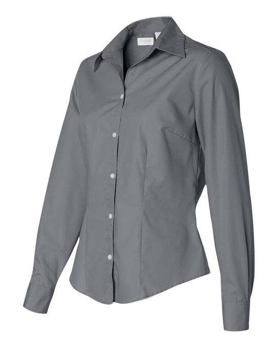 Van Heusen Womens Silky Poplin Shirt, XL, White