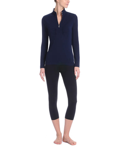 Danskin Women`s Active Inter-laced Quarter Zip Pullover Top