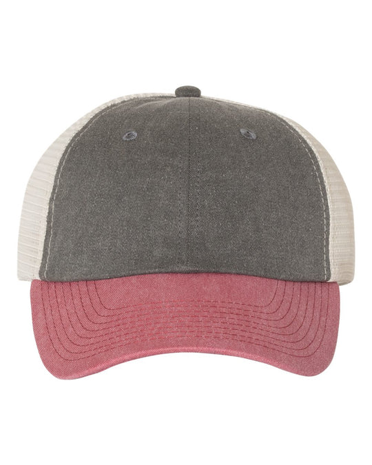 Sportsman Pigment-Dyed Trucker Cap, Adjustable, Texas Orange/Stone