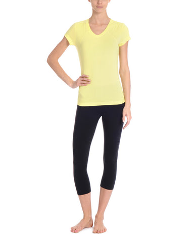 Danskin Women`s Yoga Pin-tuck Posies Tee Shirt