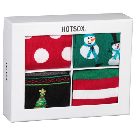 Hot Sox Mens Slack Crew Holiday Gift Box 4 Pair