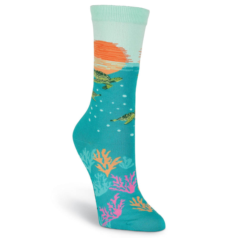 K. Bell Womens Sea Turtles Crew Socks