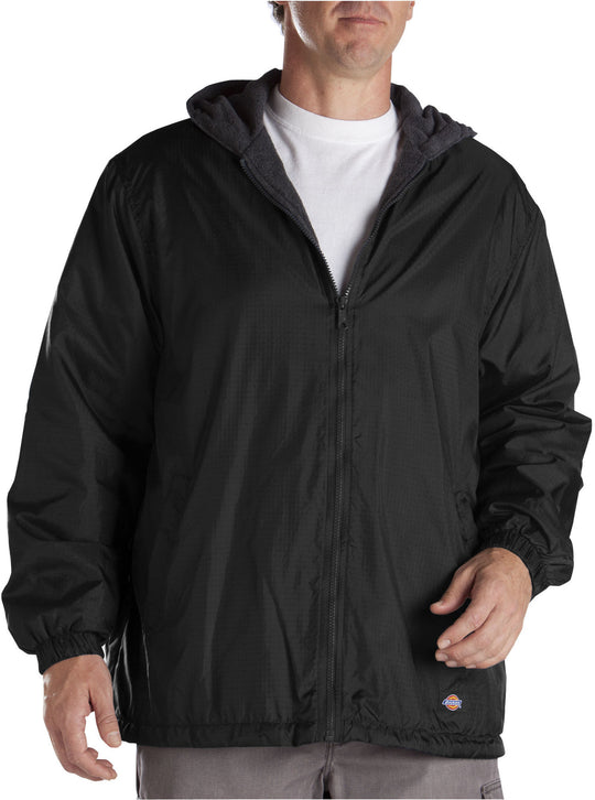 Dickies Mens Fleece Lined Hooded Nylon Jacket