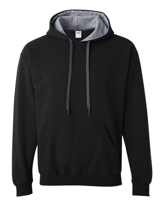 Gildan Mens Heavy Blend Contrast Hooded Sweatshirt, S, Navy/Sport Grey