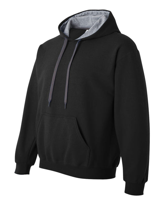 Gildan Mens Heavy Blend Contrast Hooded Sweatshirt, S, Navy/Sport Grey