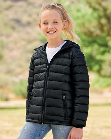Weatherproof Youth 32 Degrees Packable Hooded Down Jacket 15600Y, S, Black