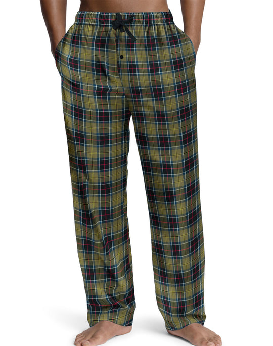 Hanes Men`s Logo Woven Plaid Pants