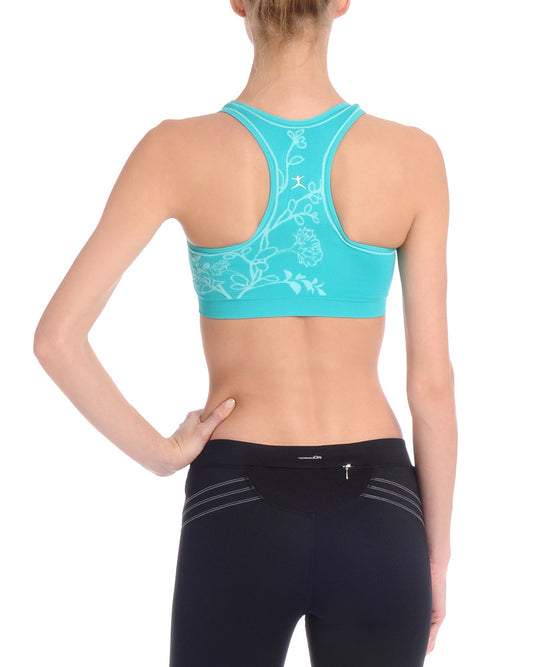 Danskin Women`s Jacquard Floral Seamless Bra