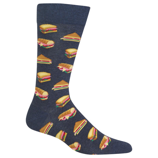 Hot Sox Mens Sandwiches Crew Socks