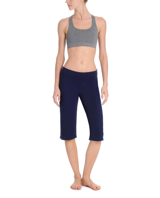 Danskin Women`s Yoga Pin-tuck Posies Relaxed Fit Capri Pant