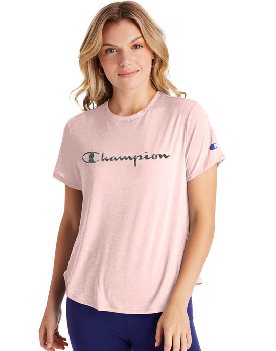 Champion Womens Sport Lightweight Tee, L, Black