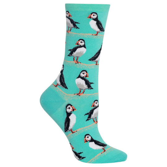 Hot Sox Womens Puffins Crew Socks