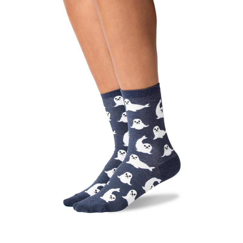 Hot Sox Womens Harp Seal Crew Socks