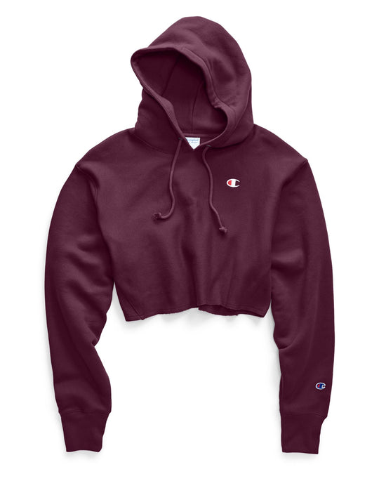 Champion Life Womens Reverse Weave Cropped Cut Off Pullover Hoodie