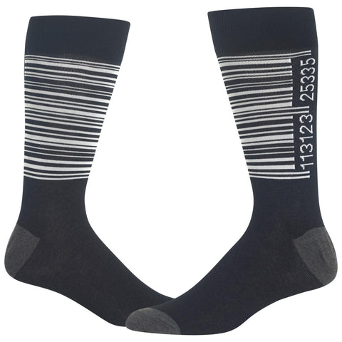 Hot Sox Mens Barcode Crew Socks