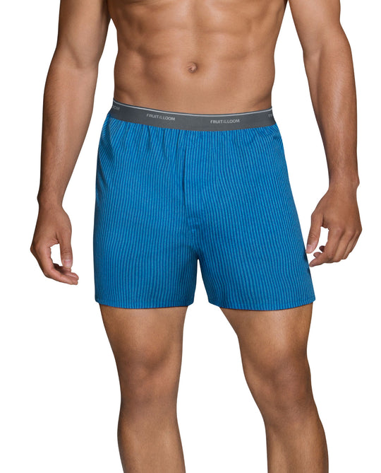 Fruit of the Loom Mens 4-Pack Printed Woven Boxers - Extended Sizes