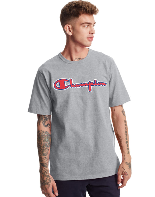 Champion Life Mens Short-Sleeve Tee, 2XL, Oxford Grey