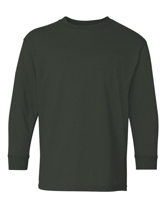 Gildan Youth Heavy Cotton Long Sleeve T-Shirt, M, White
