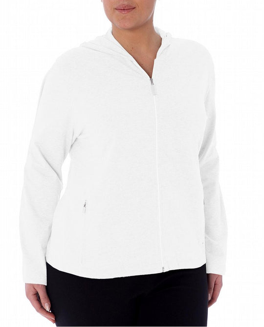 Danskin Women's Active Plus Cotton Stretch Zip Hoodie