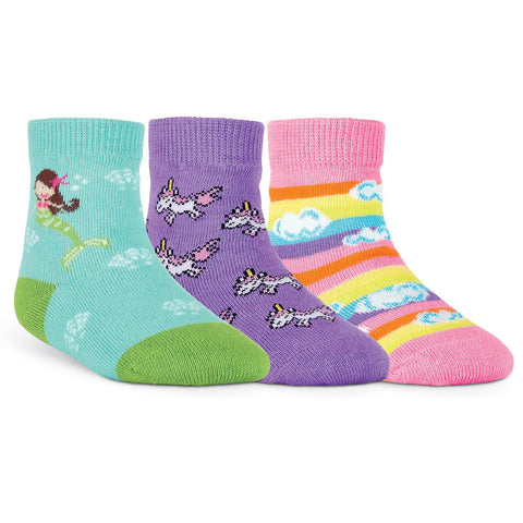 K. Bell Infants Mermaid Three Pair Crew Socks