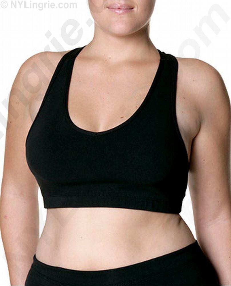 da-3801 - Danskin Women's Active Plus Cotton V-Neck Racerback Bra