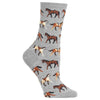 Hot Sox Womens Horses Crew Socks, Womens Shoe Size 4-10.5, Light Blue