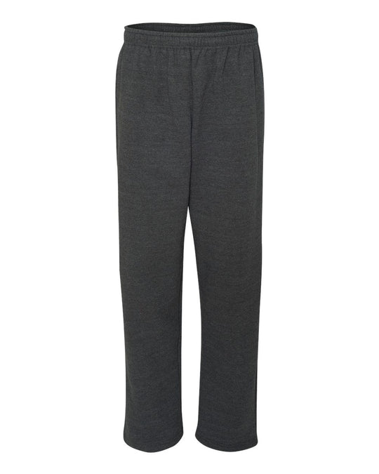 Gildan Mens Heavy Blend Open Bottom Sweatpants, S, Dark Heather