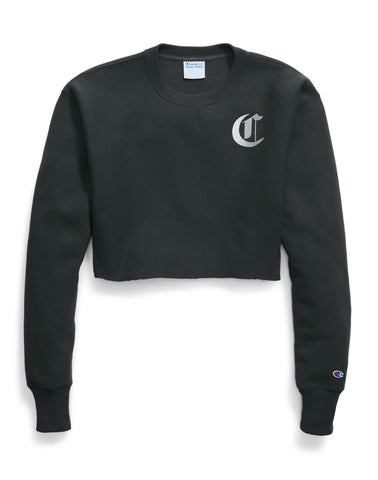 Champion Life Womens Reverse Weave Cropped Cut Off Crew-Mens Fit