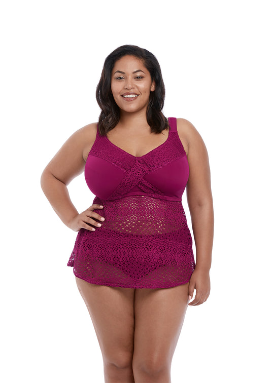 Elomi Womens Indie Crochet Twist Front Tankini