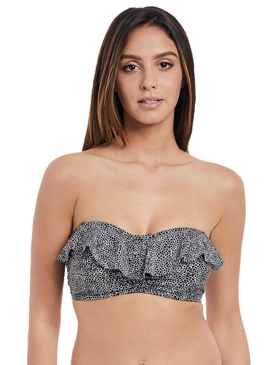 Freya Womens Run Wild Underwire Padded Frill Bandeau Bikini Top