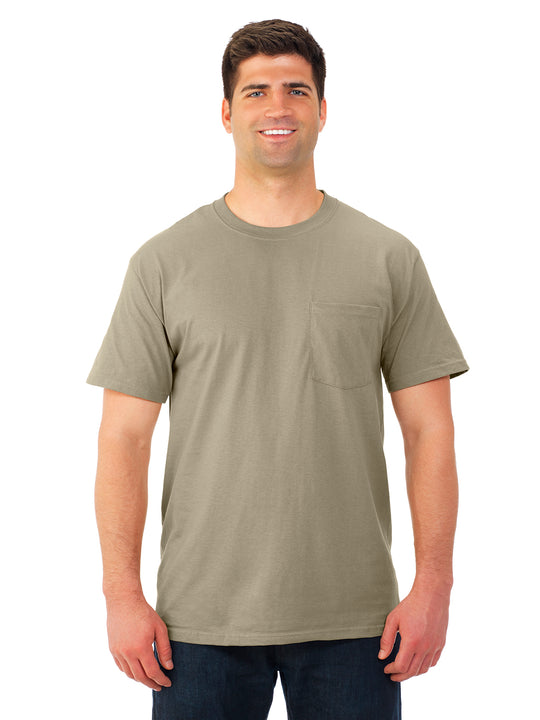 Fruit Of The Loom Mens HD Cotton Short Sleeve Crew Pocket T-Shirt