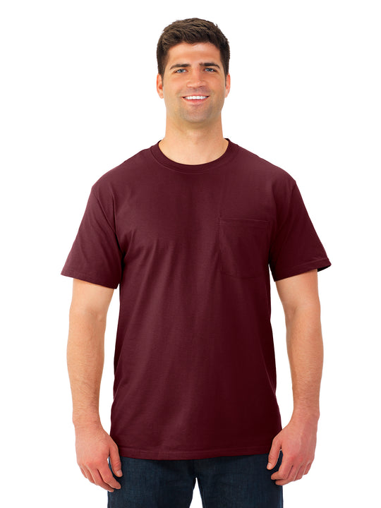Fruit Of The Loom Mens HD Cotton Short Sleeve Crew Pocket T-Shirt