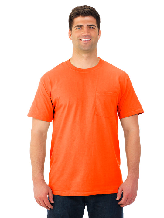 Fruit Of The Loom Mens HD Cotton Short Sleeve Crew Pocket T-Shirt