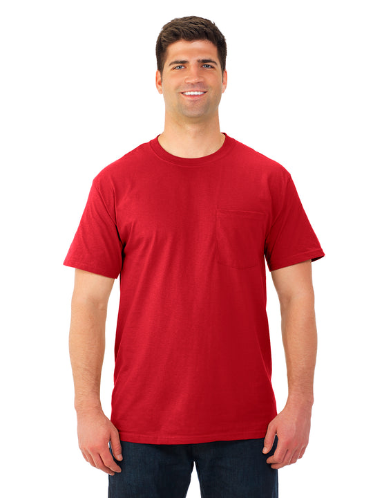 Fruit Of The Loom Mens HD Cotton Short Sleeve Crew Pocket T-Shirt