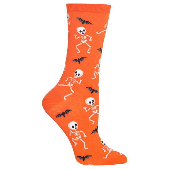 Hot Sox Womens Dancing Skeletons Crew Socks
