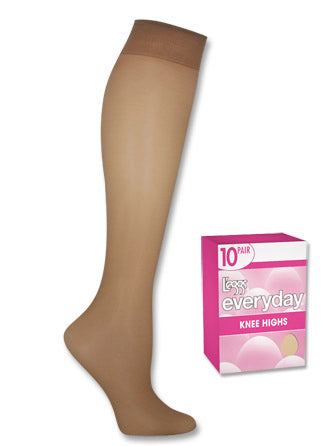 L'eggs Everyday Knee Highs Sandal Toe 10 Pair