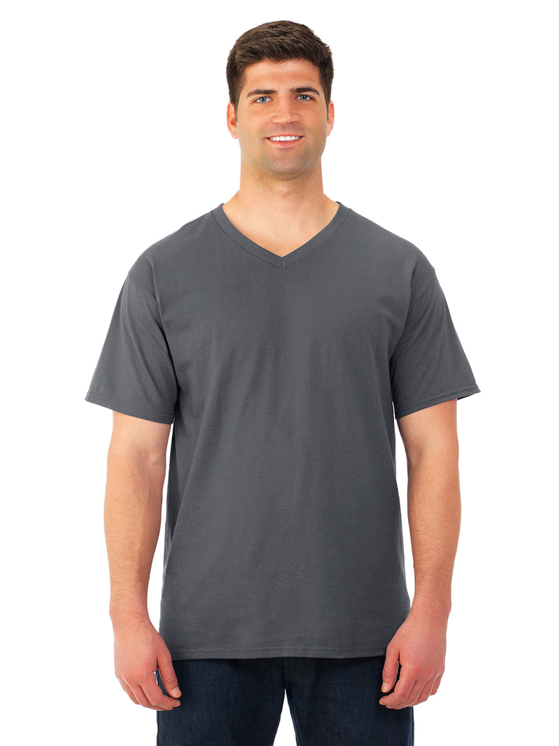 Fruit Of The Loom Mens HD Cotton Short Sleeve V-Neck T-Shirt