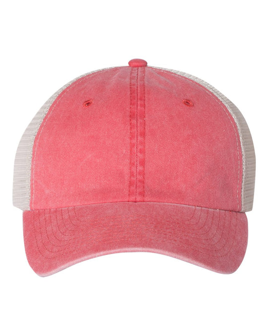 Sportsman Pigment-Dyed Trucker Cap, Adjustable, Texas Orange/Stone