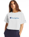 Champion Life Womens Heritage Crop Tee, L, White