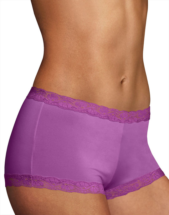 Maidenform Women`s Microfiber and Lace Boyshort