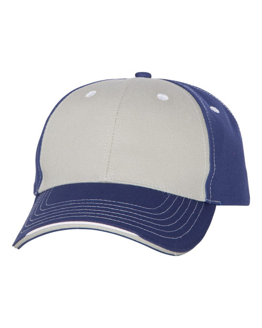 Sportsman Tri-Color Cap, One Size, White/Black