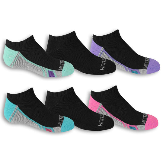 Fruit of the Loom Girls 6 Pair No Show Socks