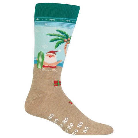 Hot Sox Mens Surfing Santa Crew Socks