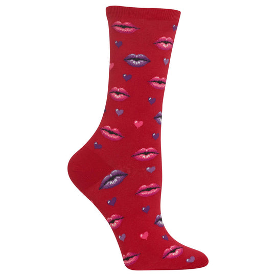 Hot Sox Womens Lips Crew Socks