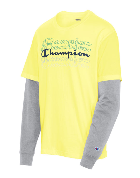Champion Mens Jersey 2-Fer Tee