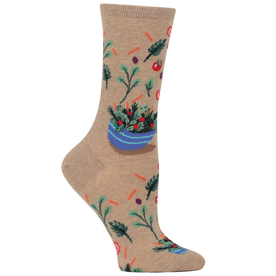 Hot Sox Womens Flying Salad Crew Socks